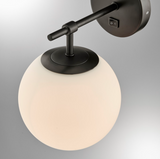 Lencho Modern Globe Sconce w/ Switch & Plug by Lite Source in Satin Black