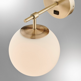 Lencho Modern Globe Sconce w/ Switch & Plug by Lite Source in Brushed Brass