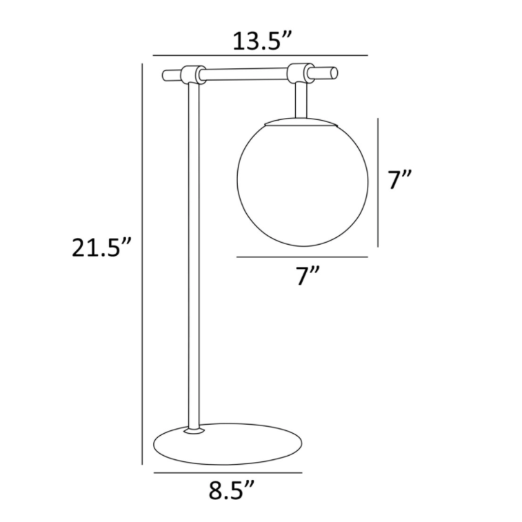 Lencho Modern Smoked Globe Table Lamp by Lite Source - Brushed Brass or Satin Nickel