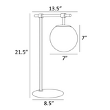 Lencho Modern Smoked Globe Table Lamp by Lite Source - Brushed Brass or Satin Nickel