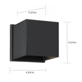 Lightgate Square Architectural LED Exterior Sconce - Matte Black or Matte White