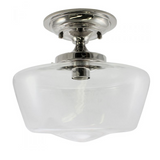 12" Clear Glass Schoolhouse Semi-Flush Mount Fixture by Practical Props