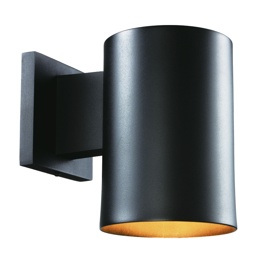 Matte Black Exterior Round Downlight Cylinder Wall Sconce