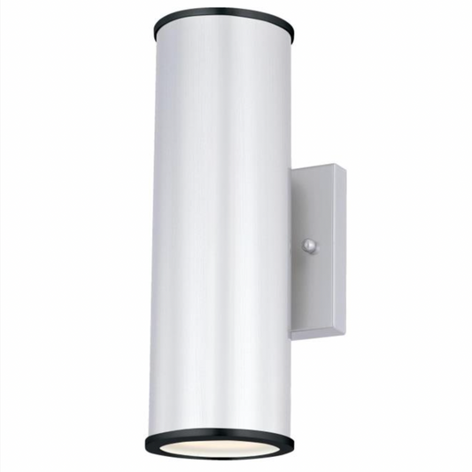 Mayslick Dimmable LED Exterior Wall Sconce - Outdoor 2-light Up-Down Cylinder Light