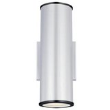 Mayslick Dimmable LED Exterior Wall Sconce - Outdoor 2-light Up-Down Cylinder Light