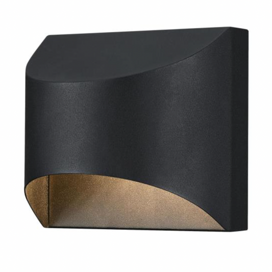 Nardella Matte Black Square Dimmable LED Exterior Wall Sconce Downlight