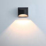 Nardella Matte Black Square Dimmable LED Exterior Wall Sconce Downlight