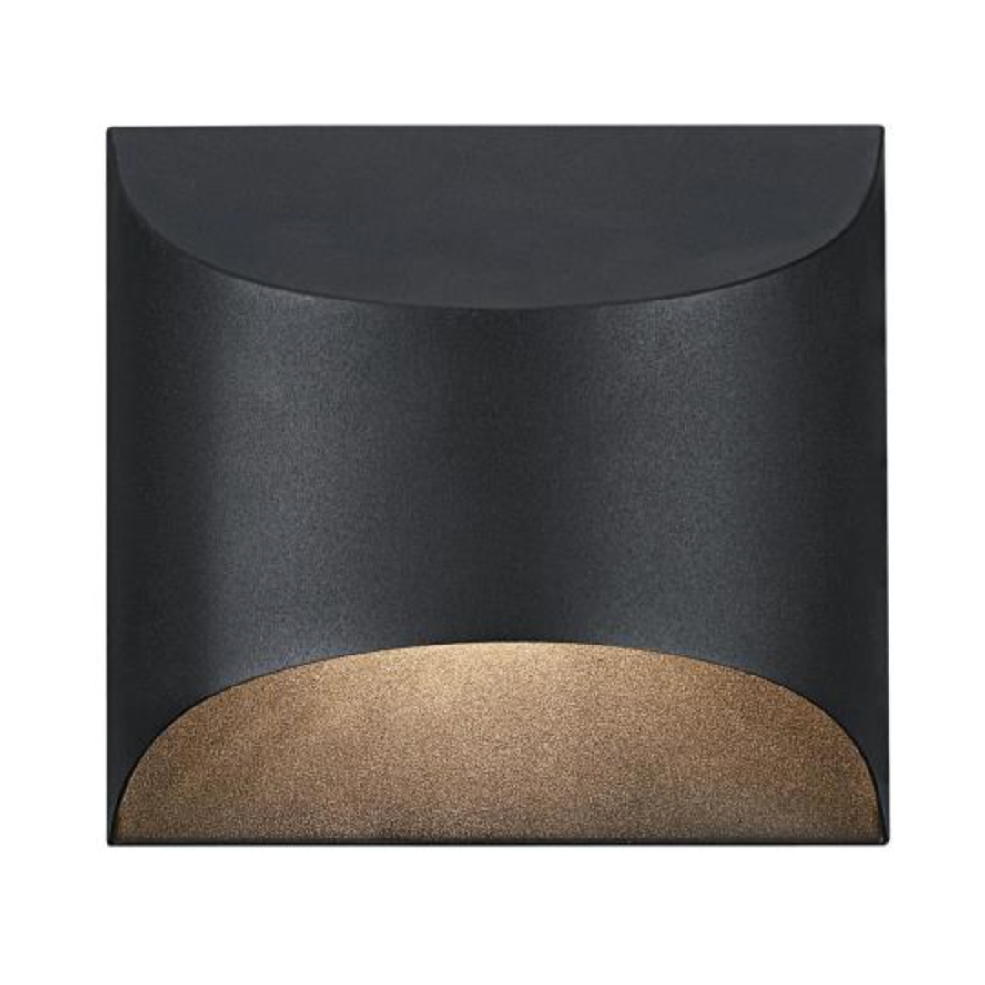 Nardella Matte Black Square Dimmable LED Exterior Wall Sconce Downlight
