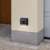 Nardella Matte Black Square Dimmable LED Exterior Wall Sconce Downlight
