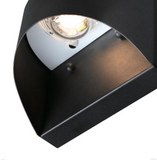 Nardella Matte Black Square Dimmable LED Exterior Wall Sconce Downlight