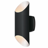 Carson Dimmable LED Matte Black Exterior Wall Sconce - Outdoor 2-light Up-Down Cylinder Light