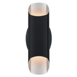 Carson Dimmable LED Matte Black Exterior Wall Sconce - Outdoor 2-light Up-Down Cylinder Light