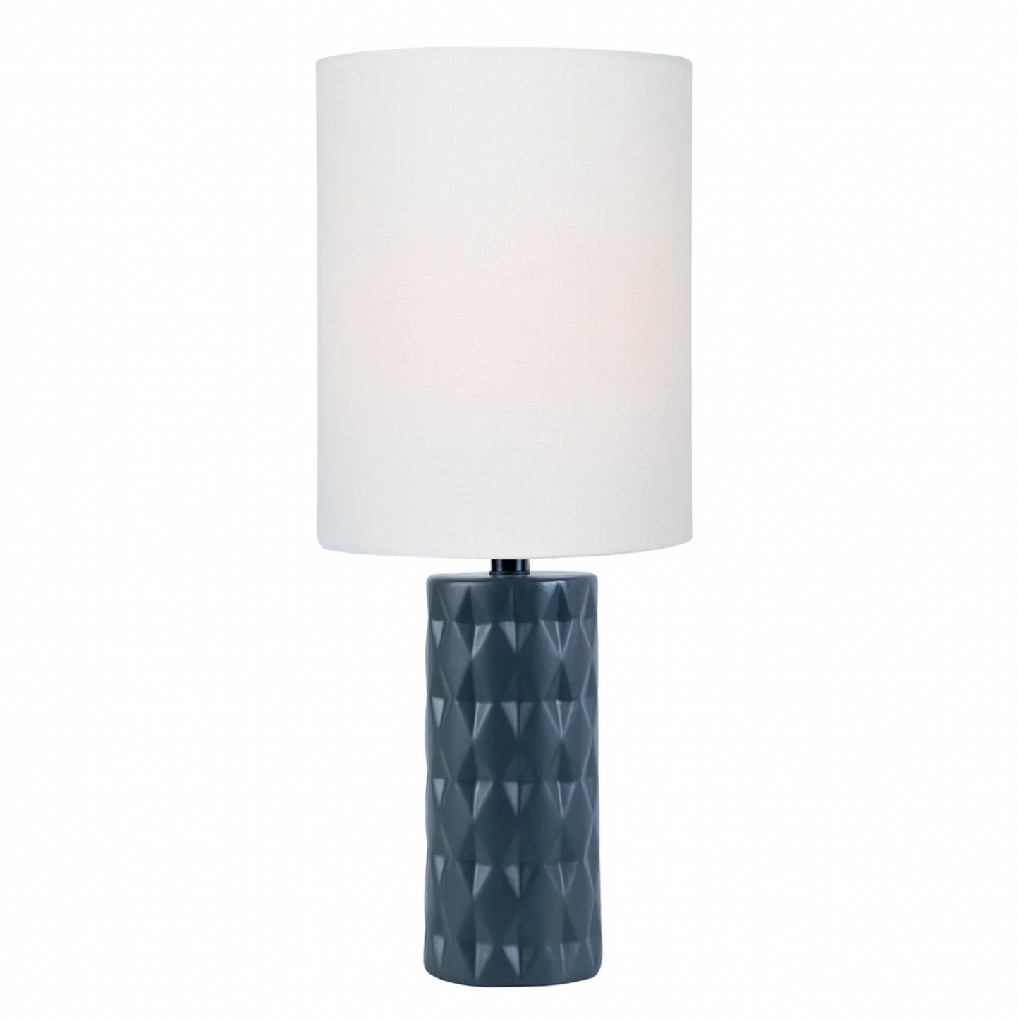 Delta Retro Modern Geometric Textured Table Lamp with Linen Shade