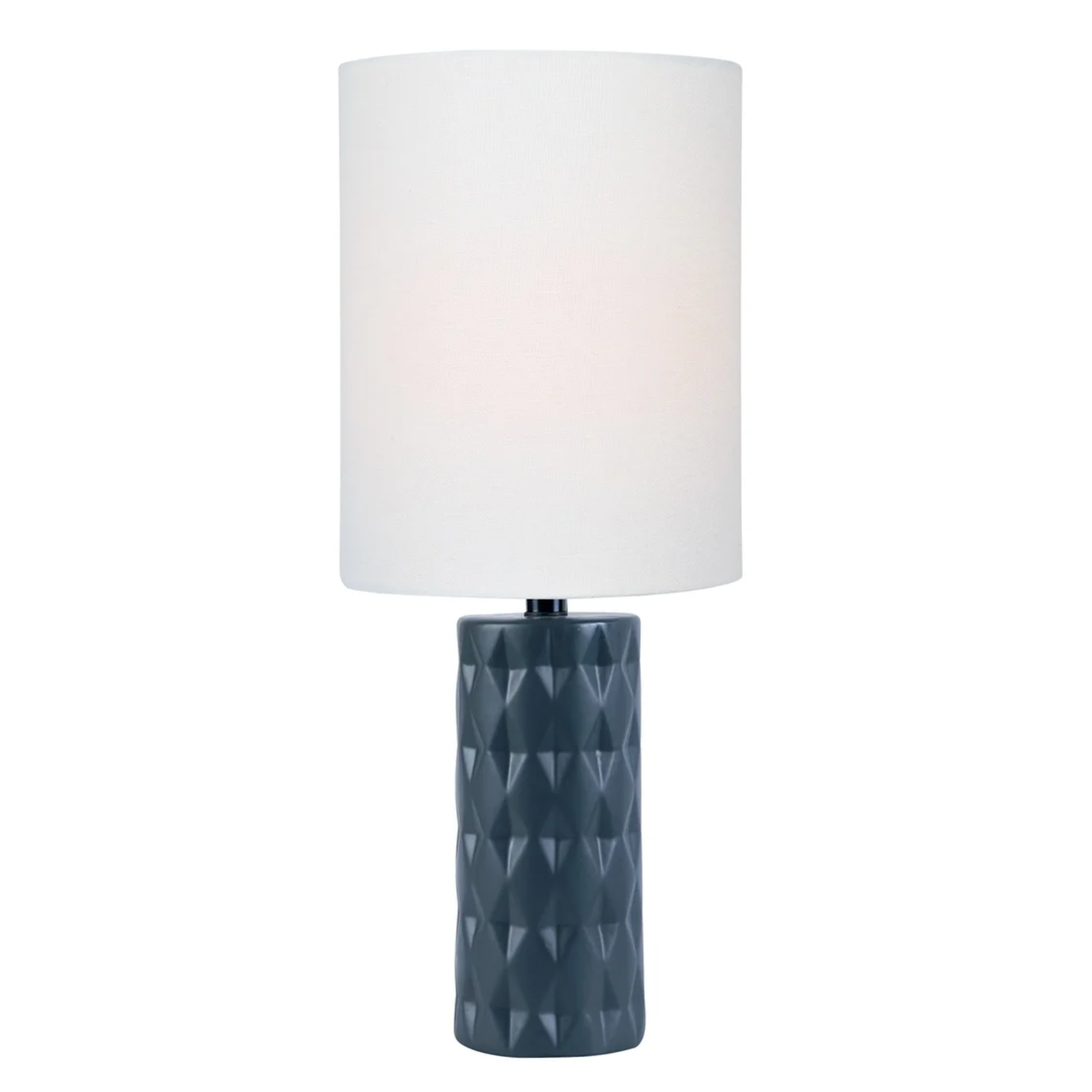 Delta Retro Modern Geometric Textured Table Lamp with Linen Shade
