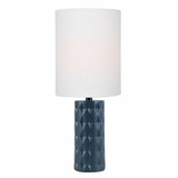 Delta Retro Modern Geometric Textured Table Lamp with Linen Shade