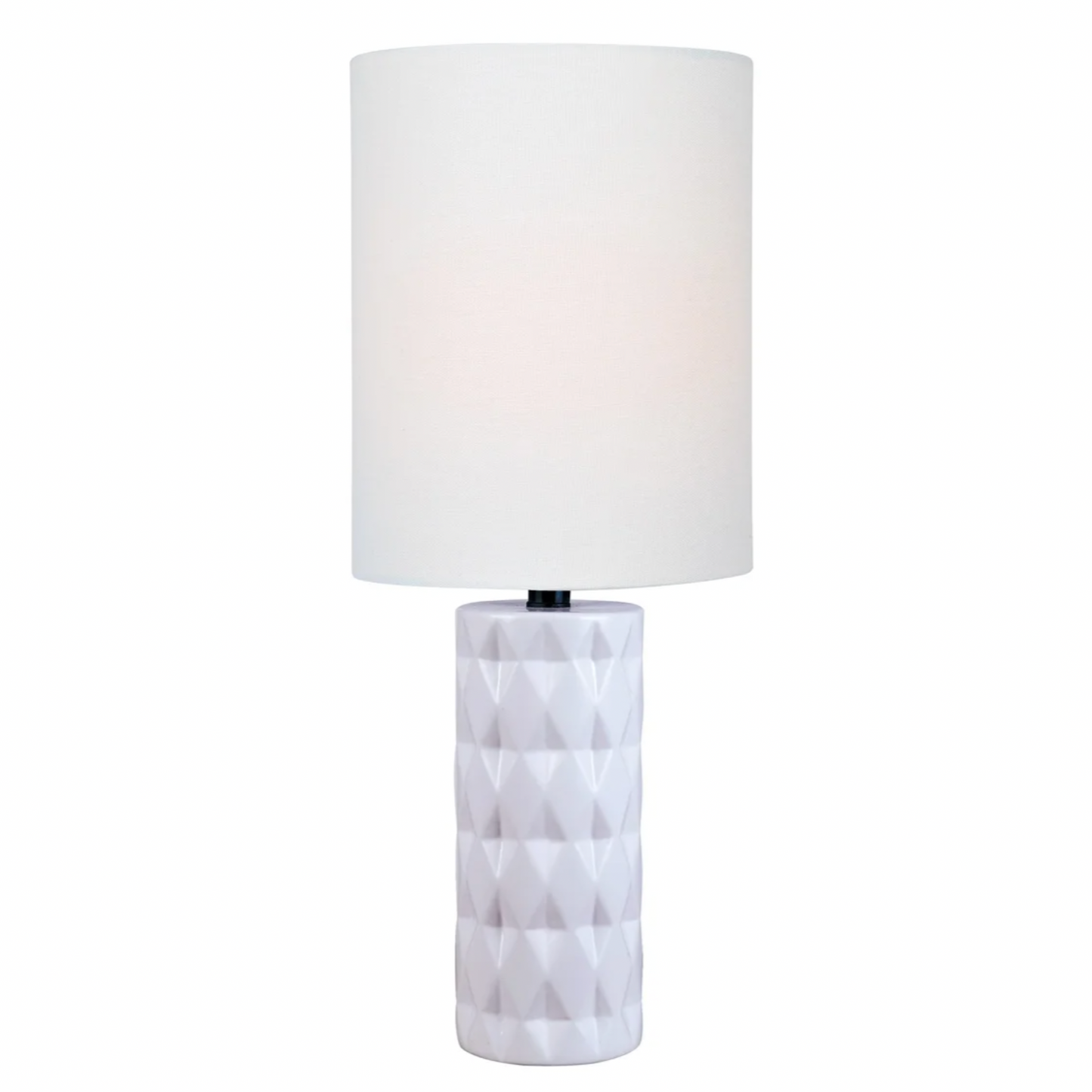 Delta Retro Modern Geometric Textured Table Lamp with Linen Shade