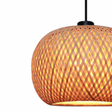 Small Rattan Ellipse Oval Woven Pendant Light