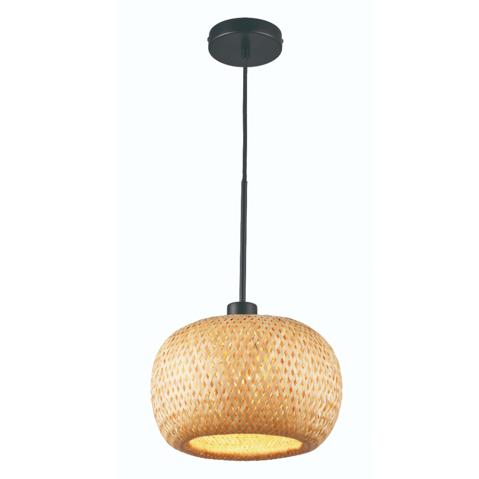 Small Rattan Ellipse Oval Woven Pendant Light