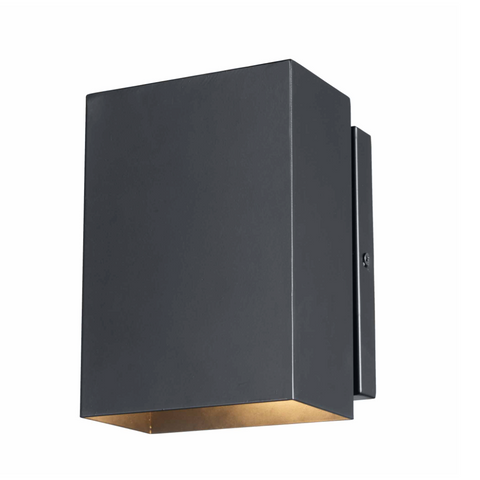 Matte Black Modern Exterior Downlight Rectangular Wall Sconce