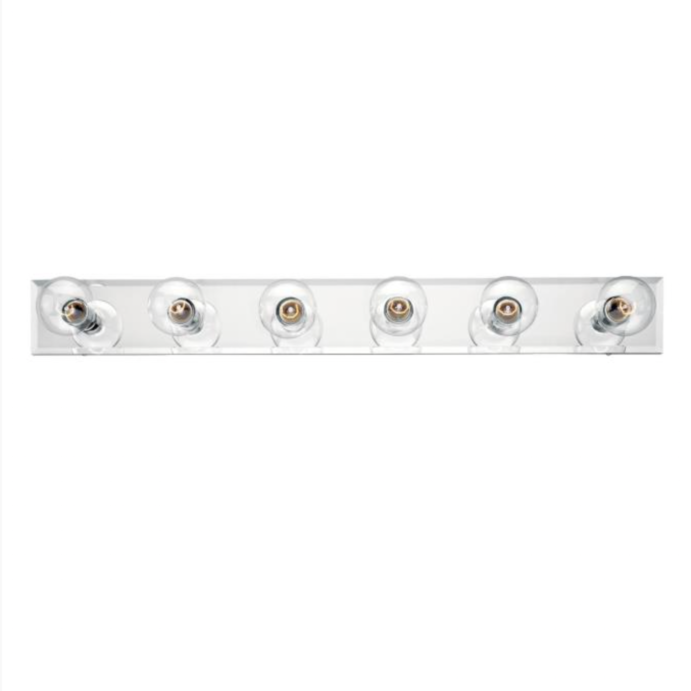 6-Light Modern Hollywood Makeup Mirror Vanity Wall Sconce 36" Bath Fixture - Polished Chrome, Polished Brass, or Beveled Mirror - Mid Century Modern Lighting by Practical Props
