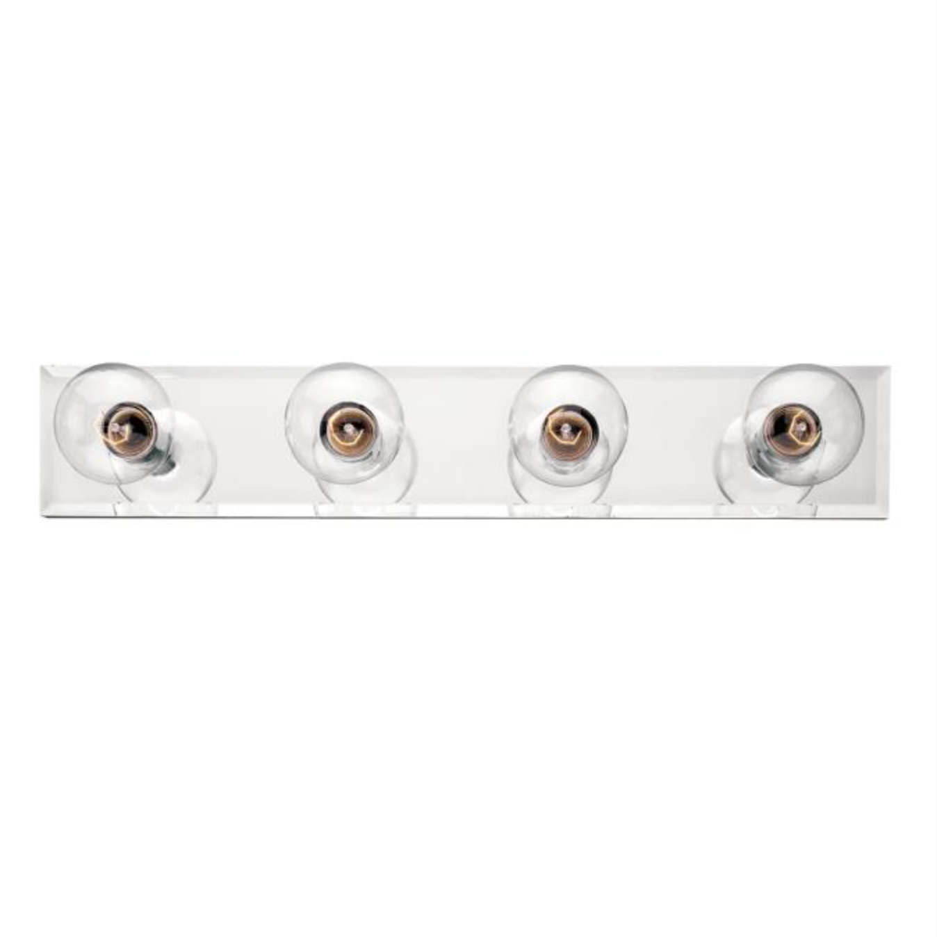 4-Light Modern Hollywood Makeup Mirror Vanity Wall Sconce 24" Bath Fixture - Polished Chrome, Polished Brass, Matte Black, White, or Beveled Mirror - Mid Century Modern Lighting by Practical Props