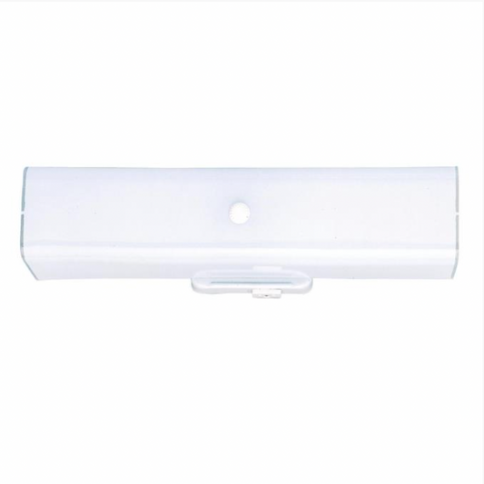 Retro 14" White Frosted Channel U-bend Glass 2-light Bath Sconce 
