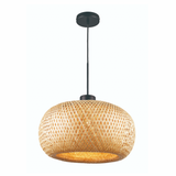 Large Rattan Ellipse Oval Woven Pendant Light 