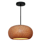 Large Rattan Ellipse Oval Woven Pendant Light 