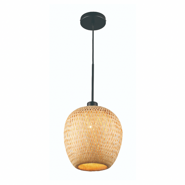 Large Rattan Oval Pendant