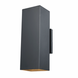 Matte Black Modern Up-Down Rectangular 1-Light Outdoor Wall Sconce Fixture