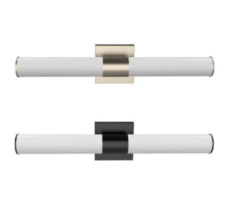 Ackerman 24" LED Linear Cylinder Vanity Wall Sconce in Satin Black or Brushed Nickel