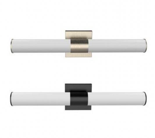 Ackerman 24" LED Linear Cylinder Vanity Wall Sconce in Satin Black or Brushed Nickel