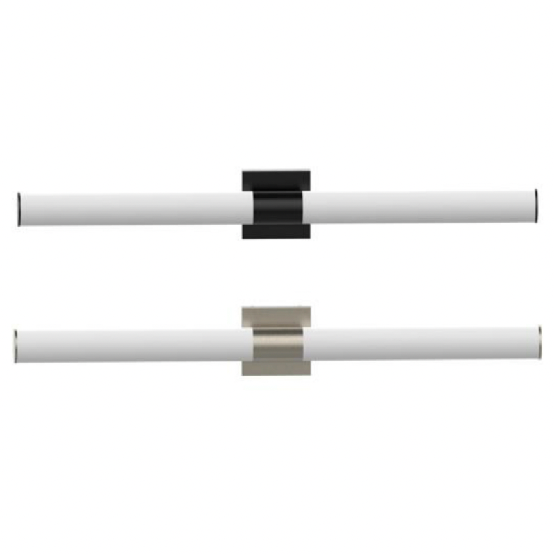 Ackerman 36" LED Linear Cylinder Vanity Wall Sconce in Satin Black or Brushed Nickel 