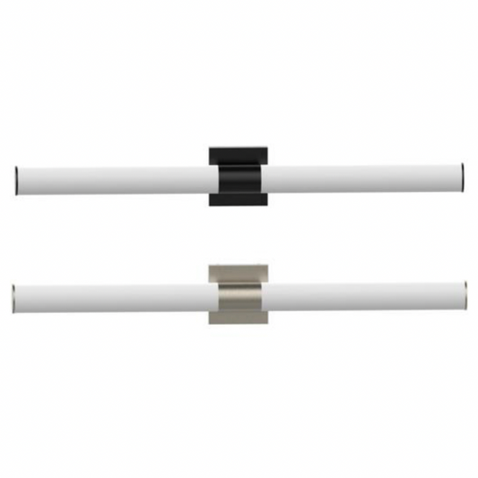 Ackerman 36" LED Linear Cylinder Vanity Wall Sconce in Satin Black or Brushed Nickel 