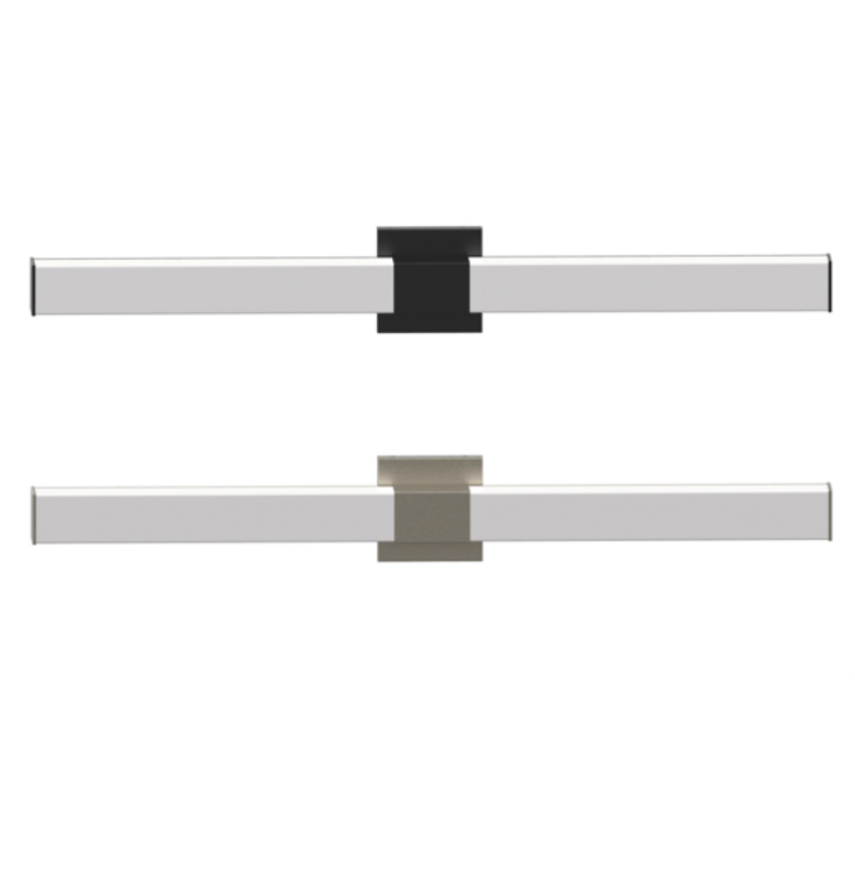 Ackerman Rectangular 36" LED Linear Cylinder Vanity Wall Sconce in Satin Black or Brushed Nickel