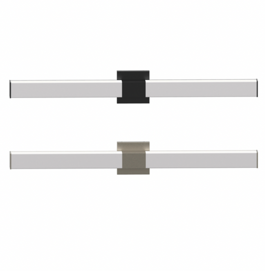 Ackerman Rectangular 36" LED Linear Cylinder Vanity Wall Sconce in Satin Black or Brushed Nickel
