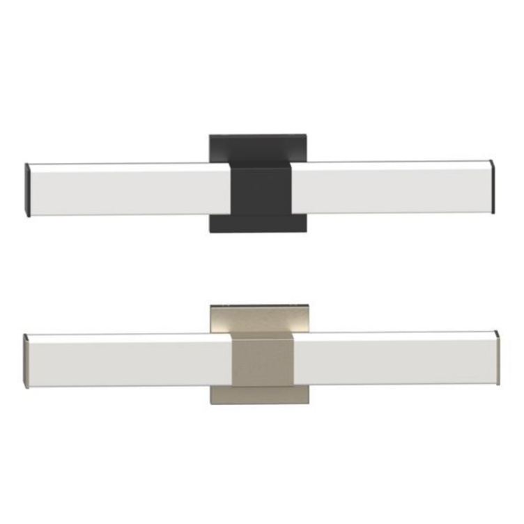Ackerman 24" Rectangular LED Linear Cylinder Vanity Wall Sconce in Satin Black or Brushed Nickel
