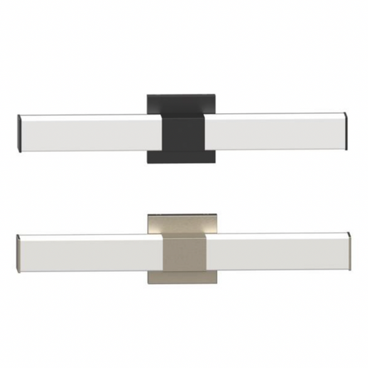 Ackerman 24" Rectangular LED Linear Cylinder Vanity Wall Sconce in Satin Black or Brushed Nickel