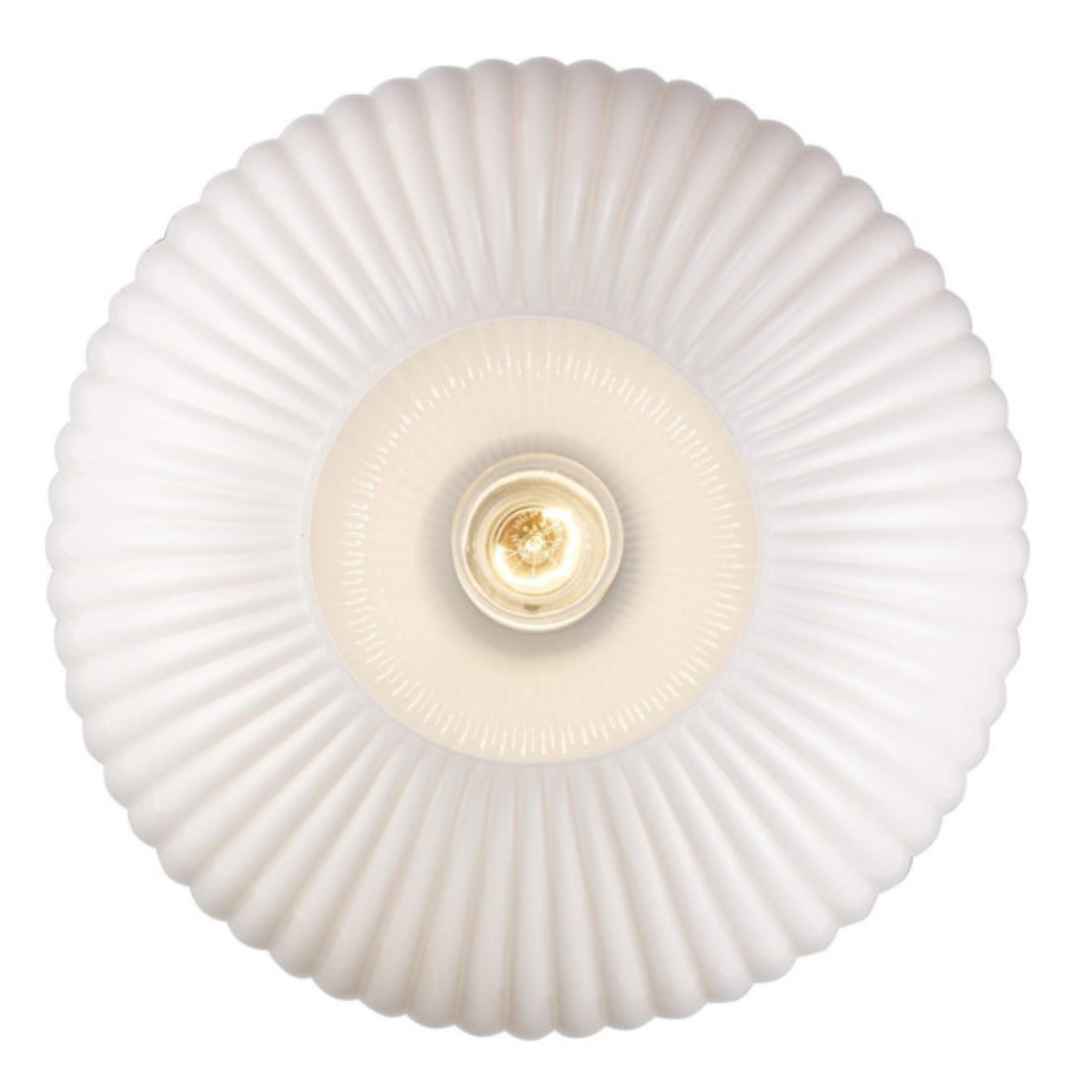 Aristo Ribbed Glass Oval Flush-mount Modern Ceiling Light in Brass or Black 