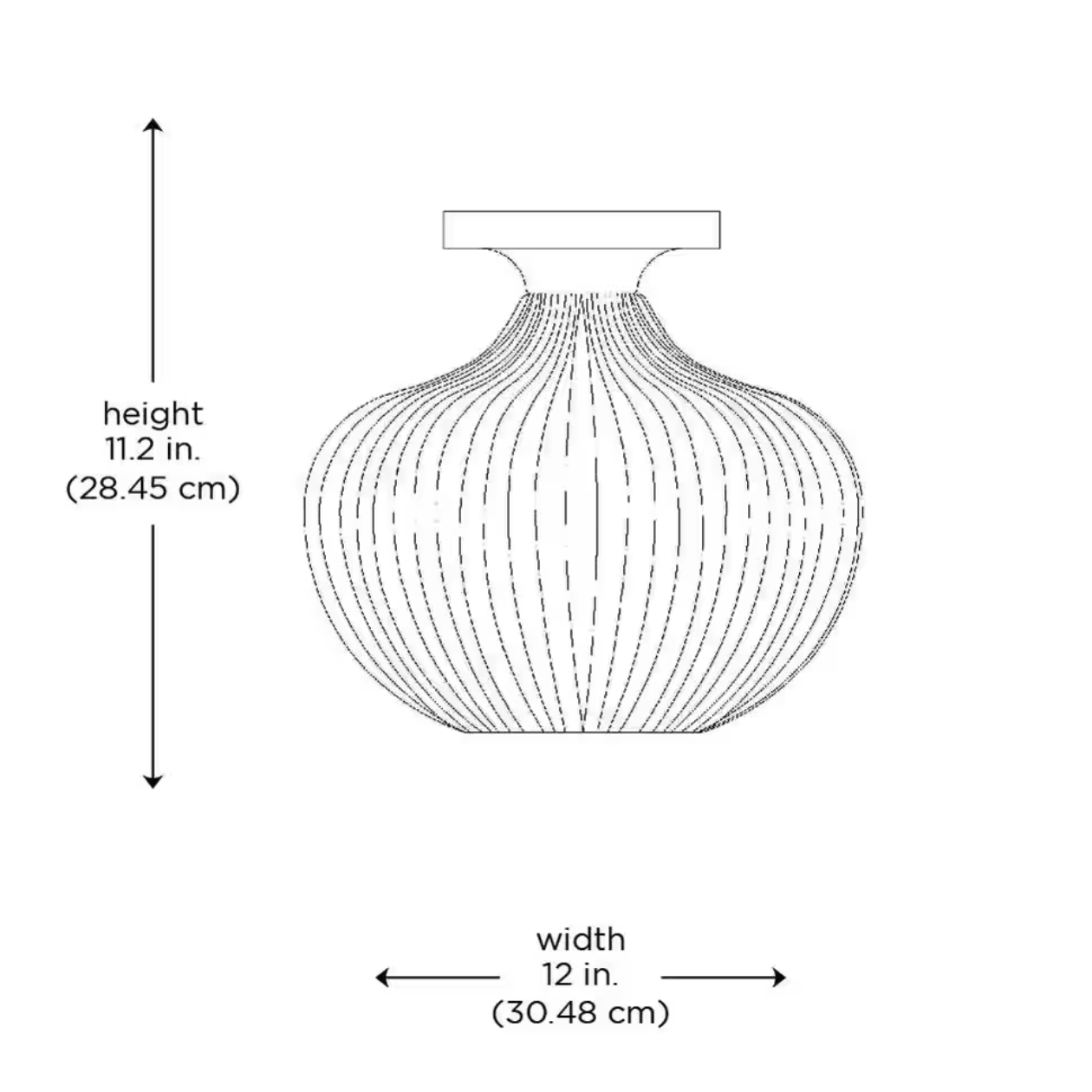 Aristo Ribbed Glass Oval Flush-mount Modern Ceiling Light in Brass or Black 