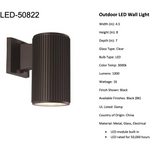 Lilly LED Compact Downlight Ribbed Exterior Pocket Wall Sconce 