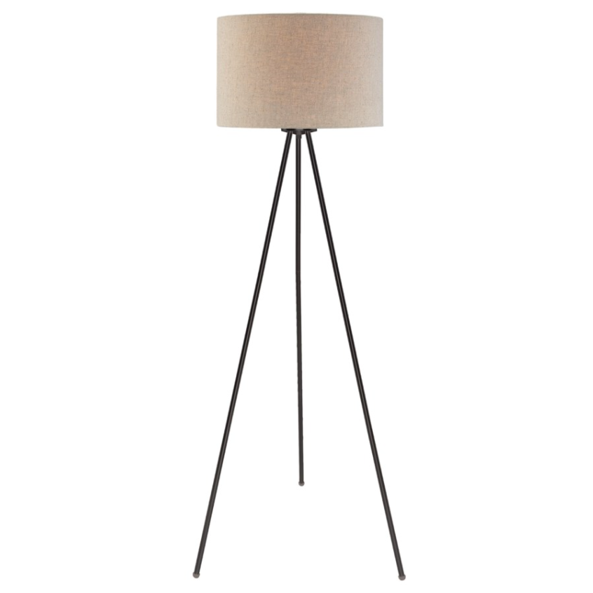 Tullio Modern Tripod Bronze Floor Lamp with Beige Linen Drum Shade by Lite SourceTullio Modern Tripod Black Floor Lamp with Beige Linen Drum Shade by Lite Source