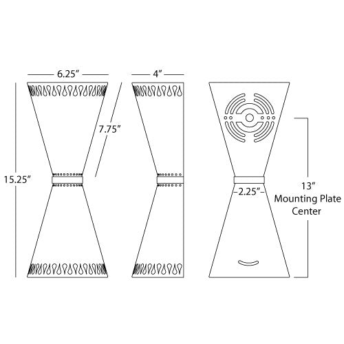 Havana Perforated Pinhole Bowtie Dual Cone Wall Sconce by Jonathan Adler