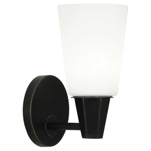 Wheatley Cased Glass Wall Sconce by Robert Abbey - Modern Brass, Deep Patina Bronze, or Polished Nickel