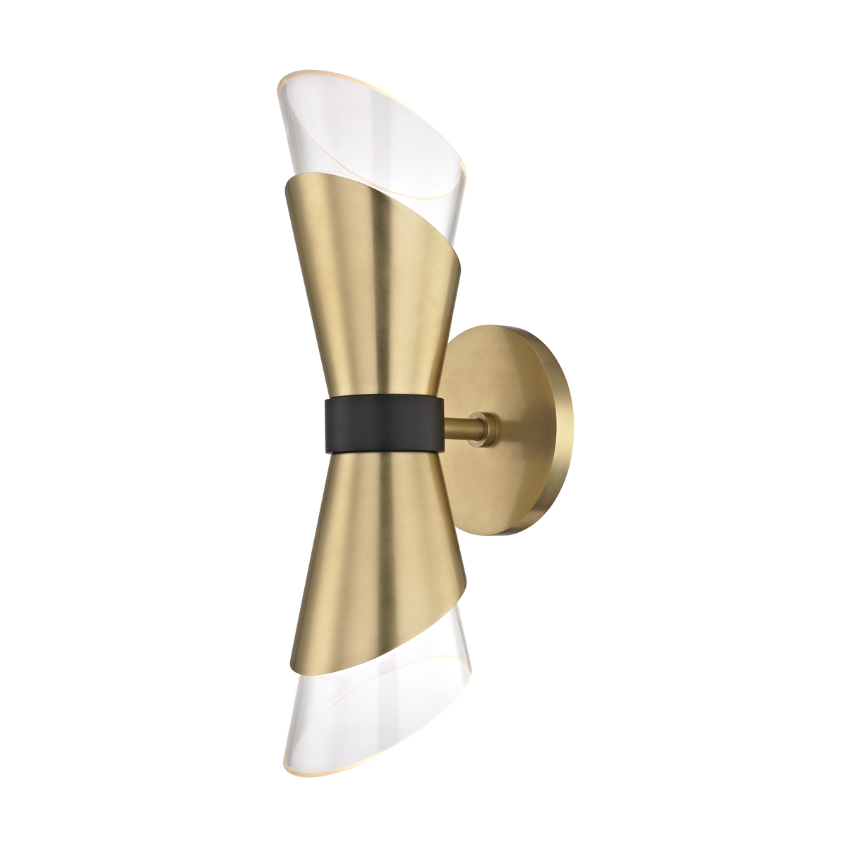 Angie 2-Light Wall Sconce in Modern Brass