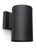 Modern Round Exterior Downlight Wall Sconce Matte Black