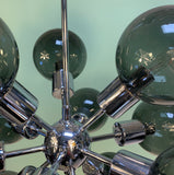 Vintage Lightolier Chrome Sputnik Chandelier with Smoked Globes - Practical Props