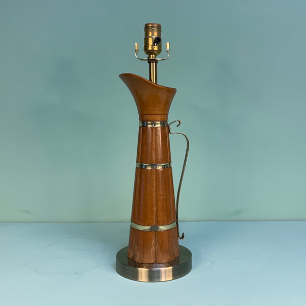 Wooden Pitcher Accent Lamp